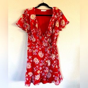 Lush size L V-neckwrap cocktail dress